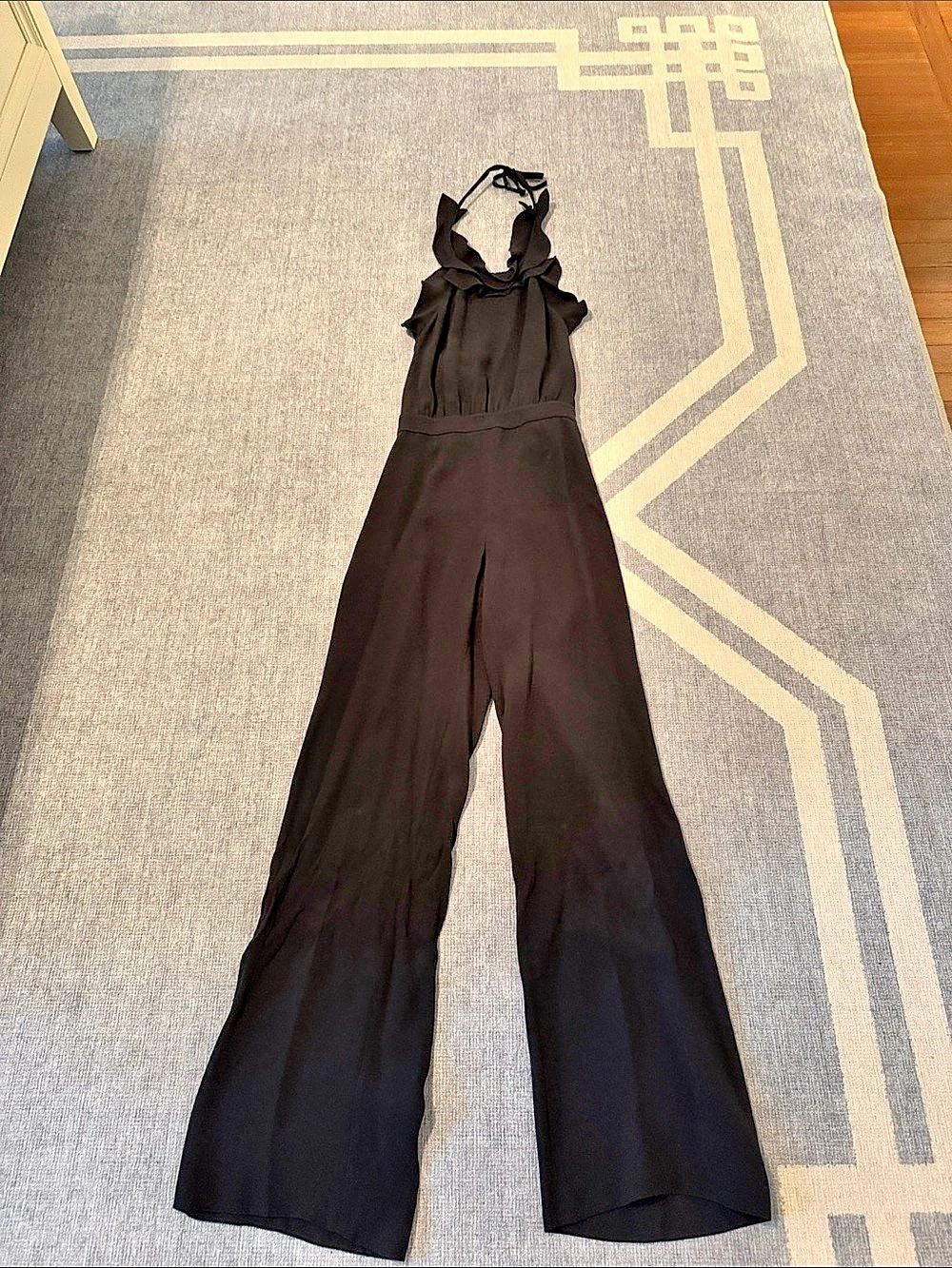 Diane von Furstenberg Black Halter Wide-Leg Jumpsuit Size 8 Like New
